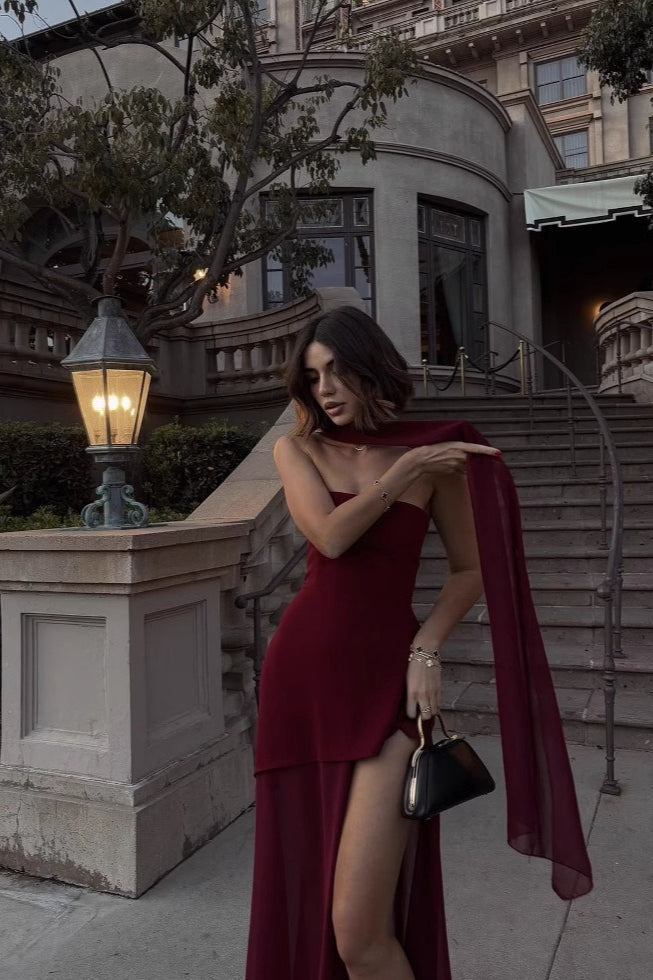 Elegant Strapless Sleeveless Maxi Dress - View 7 | VelvetHem