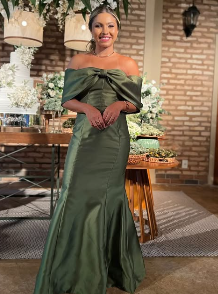 Unique Off The Shoulder Green Bow Evening Dress,Mermaid Prom Party Dress - VelvetHem