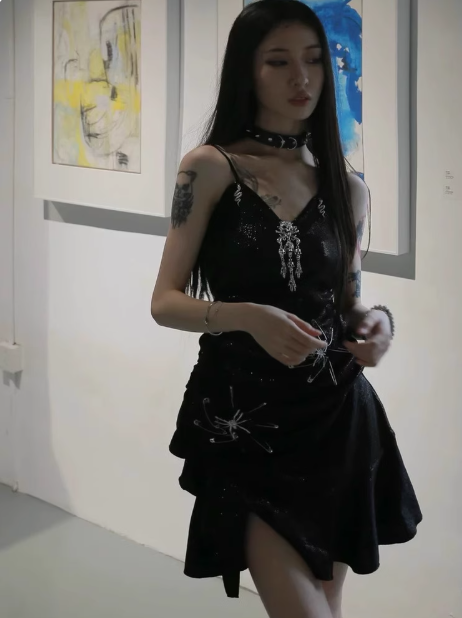 Sexy Black Short Ruffle Cocktail Dress Graduation Homecoming Dress