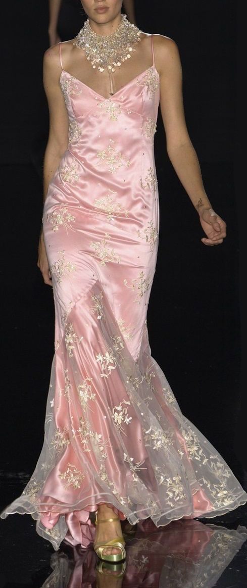 Pretty Pink Satin Lace Mermaid Evening Dress,Long Party Dress - VelvetHem
