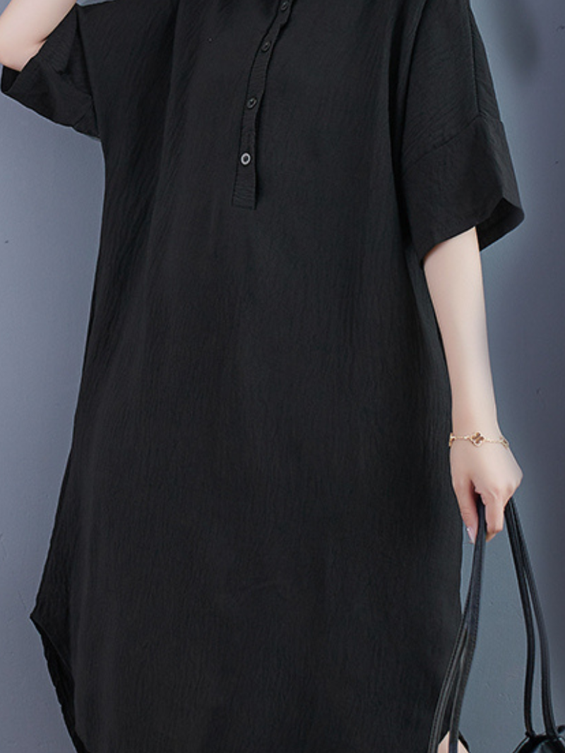 High Quality Solid Color Shirt Dress