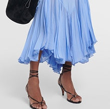 Vintage Party Midi Dress With Stole Blue