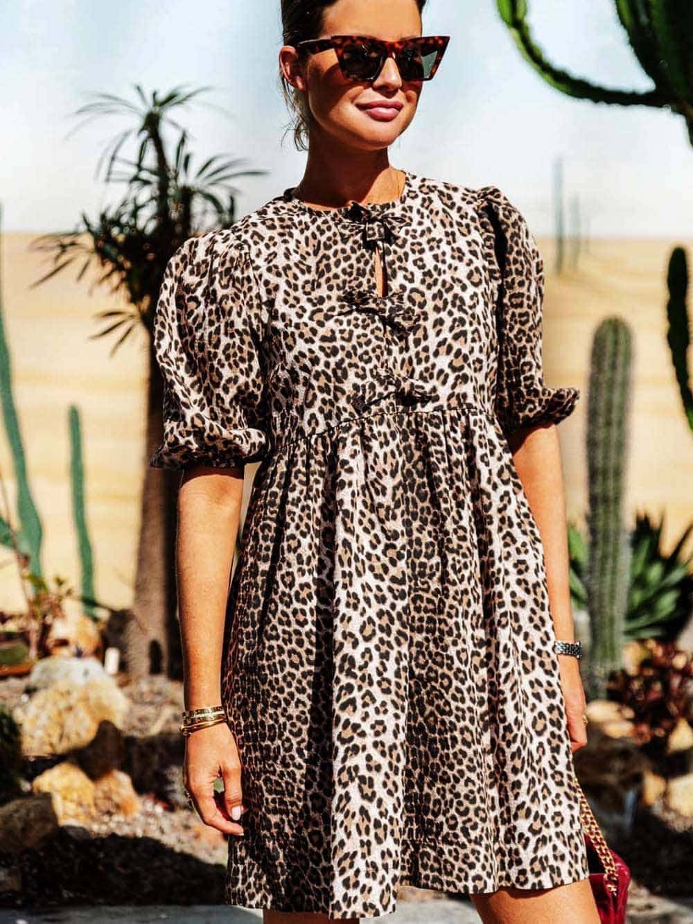 Ariadna Premium Leopard Dress Chic Silhouette Collection