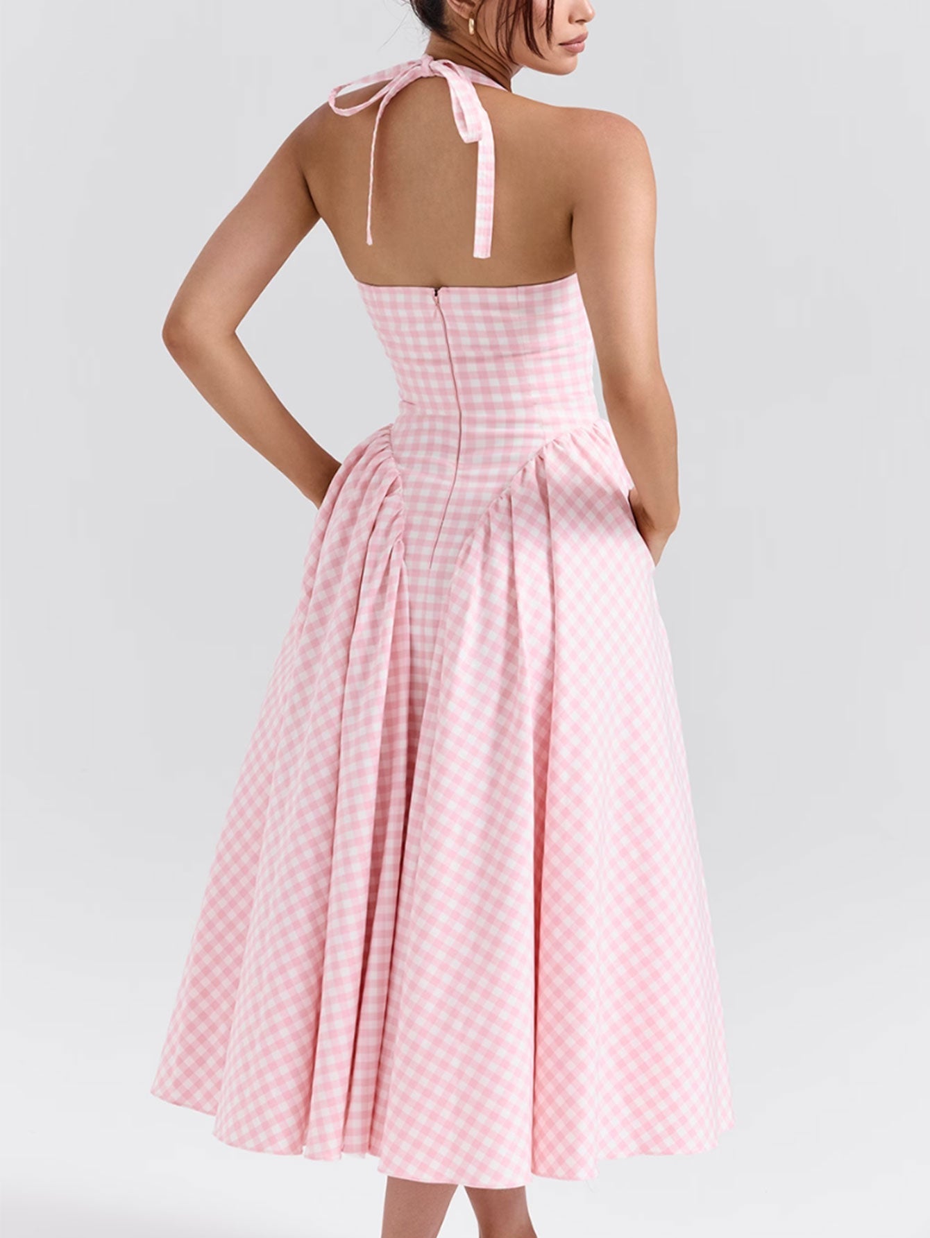 Naomi Exclusive Midi Dress with Deep V Neck Statement Occasion Edit
