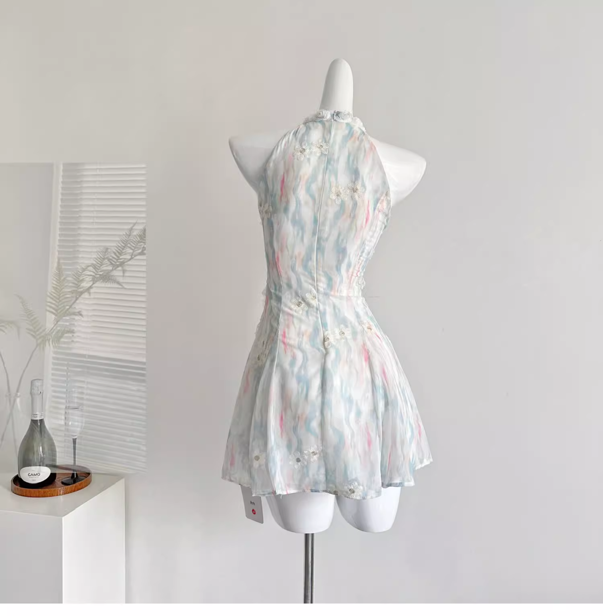 Jasmine Green Summer Sweet Slim Waist Design Short Dress - View 4 | VelvetHem