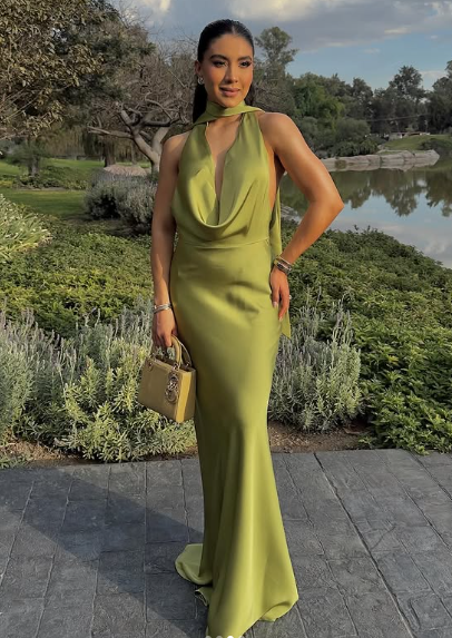 Green Halter Long Mermaid Evening Dress,Formal Party Prom Dress - VelvetHem