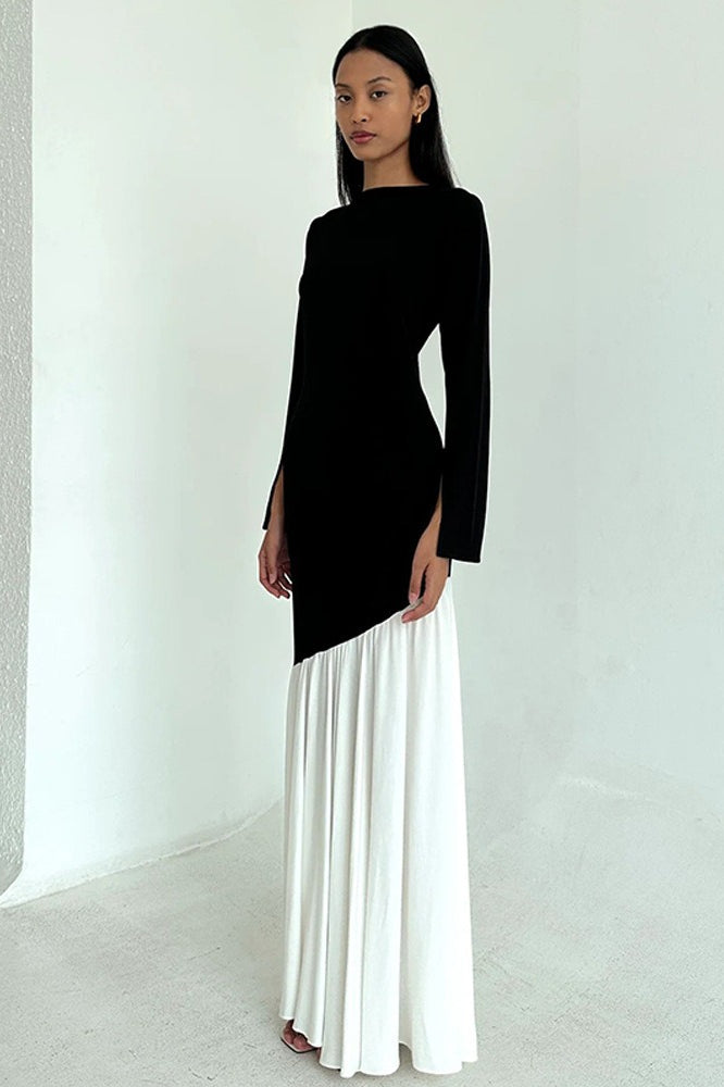 Bodycon Ruched Patchwork Maxi Dress - View 3 | VelvetHem