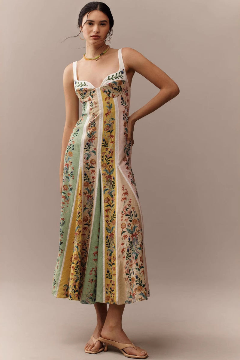 Halter Floral Printed Elegant Dress for Streetwear Style