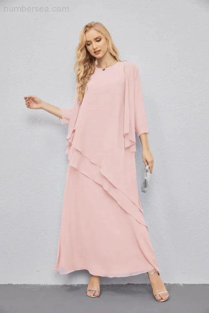 Mother of Bride Dresses with Open Front Lightweight Cardigan Formal Prom Gown 28081 (ZD16990)