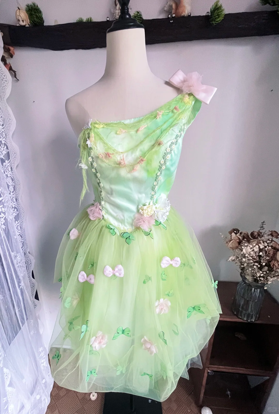 Beautiful Green One Shoulder Short Birthday Dress Mini Homecoming Dress - VelvetHem