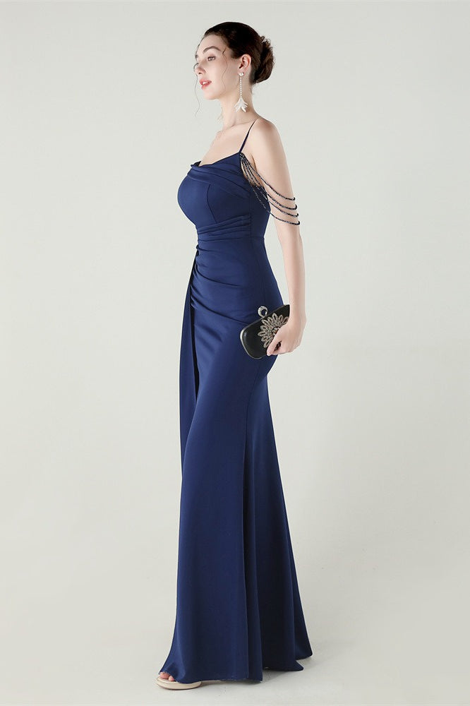 Satin Spaghetti Strap Premium Dress for Streetwear Style