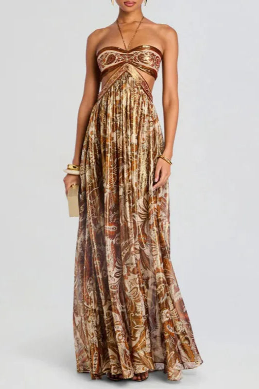 Strapless Lace Up Contemporary Dress for Layered Outfit Styling