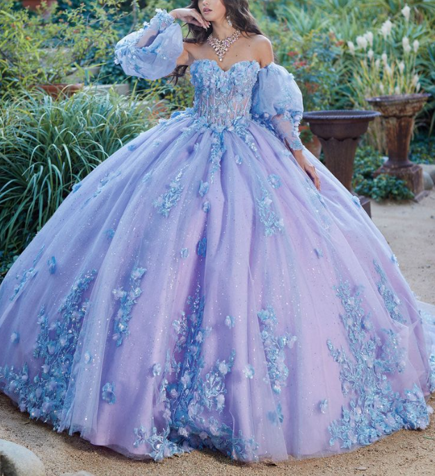 Luxury Tulle Appliques Quinceanera Dress Charming Sweet 16 Dress Ball Gown - VelvetHem