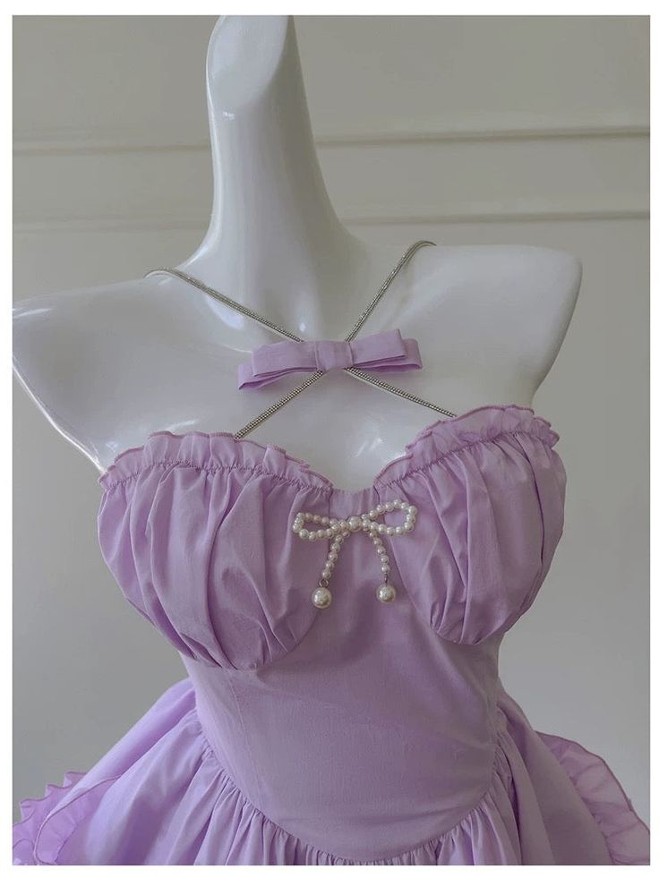 Cute Halter Lilac Chiffon Short Homecoming Dress Birthday Outfits