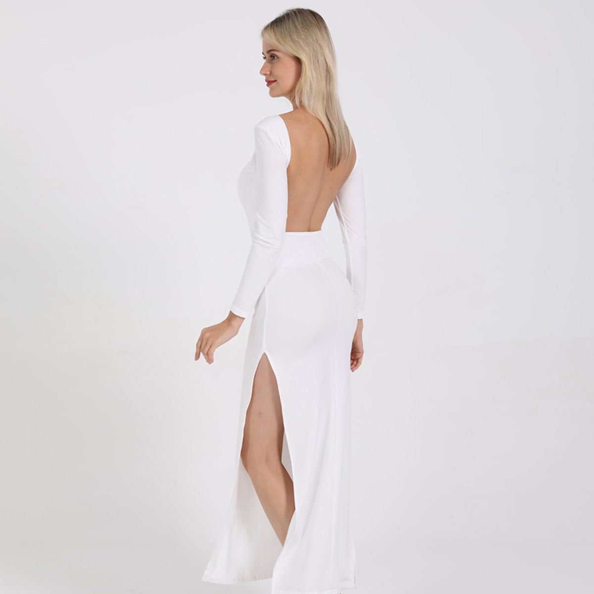 Poise Cotton Open Back Midi Dress White FINAL