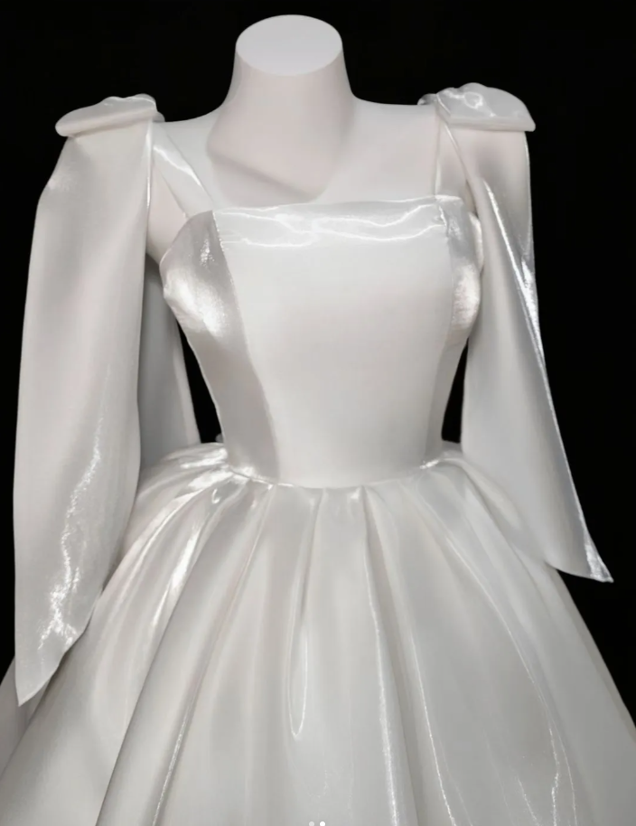 Classy White Spaghetti Straps Satin Pleated A Line Short Homecoming Dress Birthday Outfits - View 2 | VelvetHem