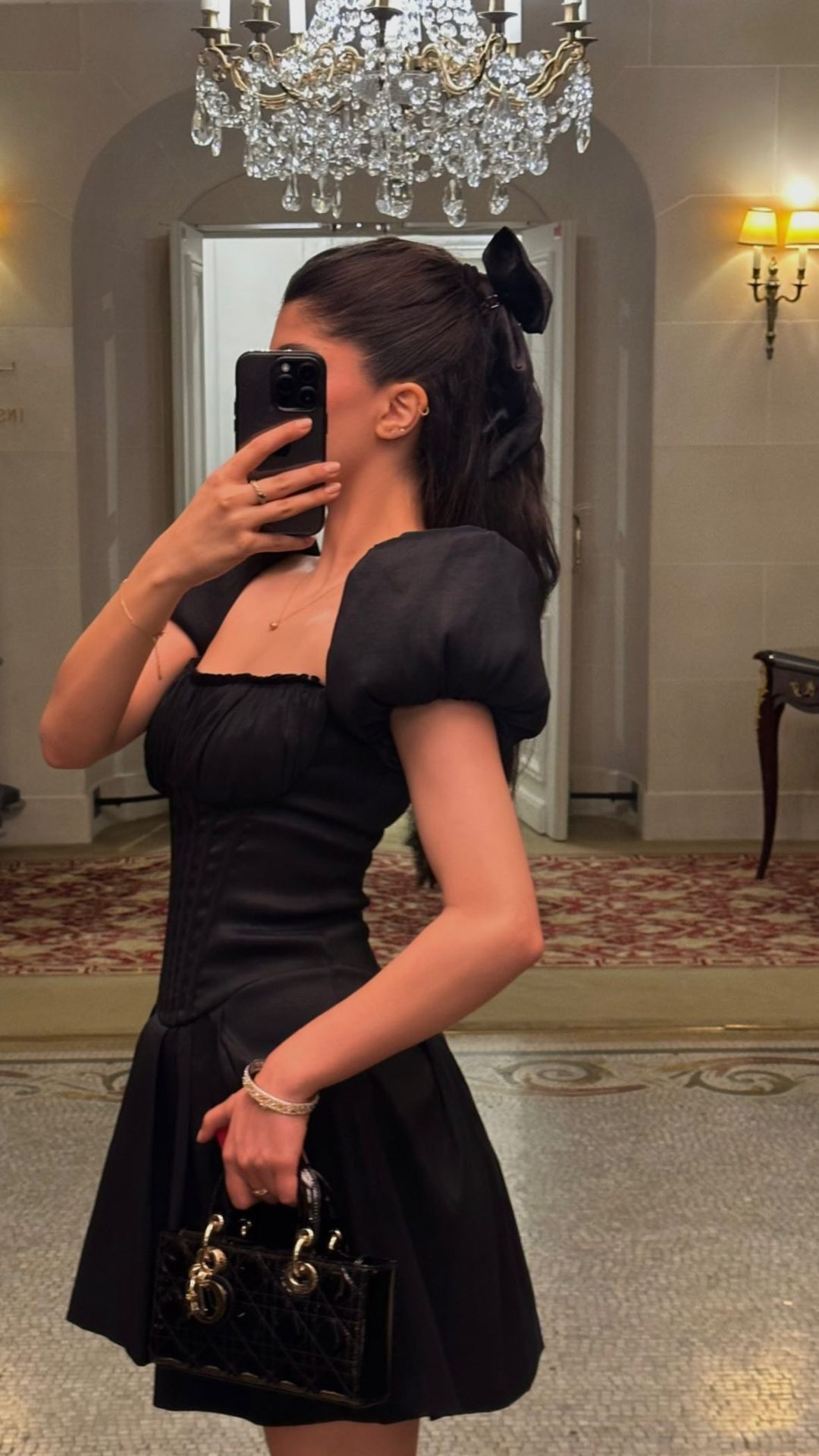 Vintage Black Puffy Sleeves Homecoming Dress Black Birthday Party Dress Y5811 - VelvetHem