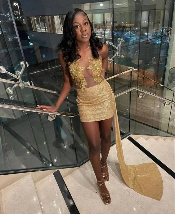 21th Birthday Outfit Dress Sexy Homecoming Dress For Black Girls Y1276 by simplepromdress