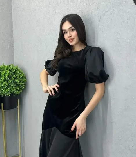 Elegant Black Modest Prom Dress - View 3 | VelvetHem