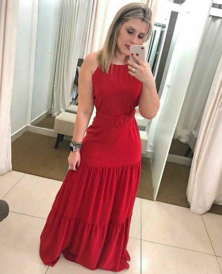 Modest Red Sleeveless Long Prom Dress,Red Formal Gown - VelvetHem