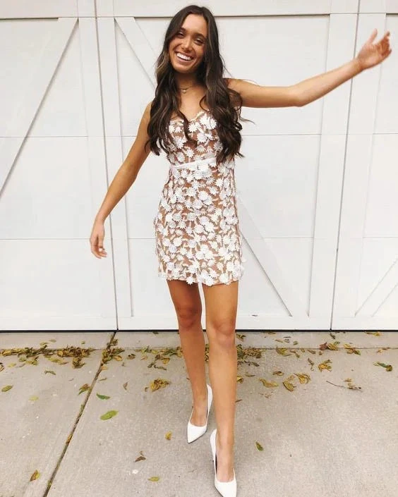 Beautiful Homecoming Dresses Sweetheart Lace Short Party Dress (ZD11859)