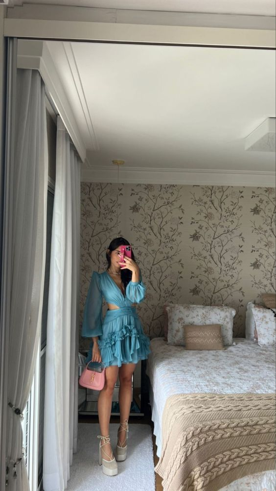 Sexy Long Sleeves Homecoming Dress A-line Cocktail Dress (ZD11336)