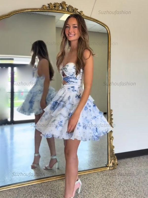 Suzhoufashion A-Line Empire Chiffon Sweetheart Sleeveless Homecoming Dress