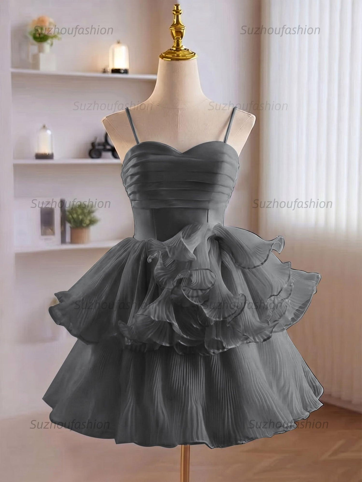 Suzhoufashion A-Line Ruffles Tiered Short Homecoming Dress