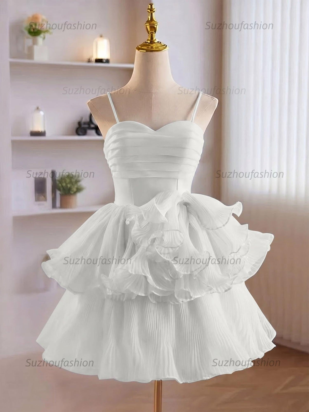 Suzhoufashion A-Line Ruffles Tiered Short Homecoming Dress