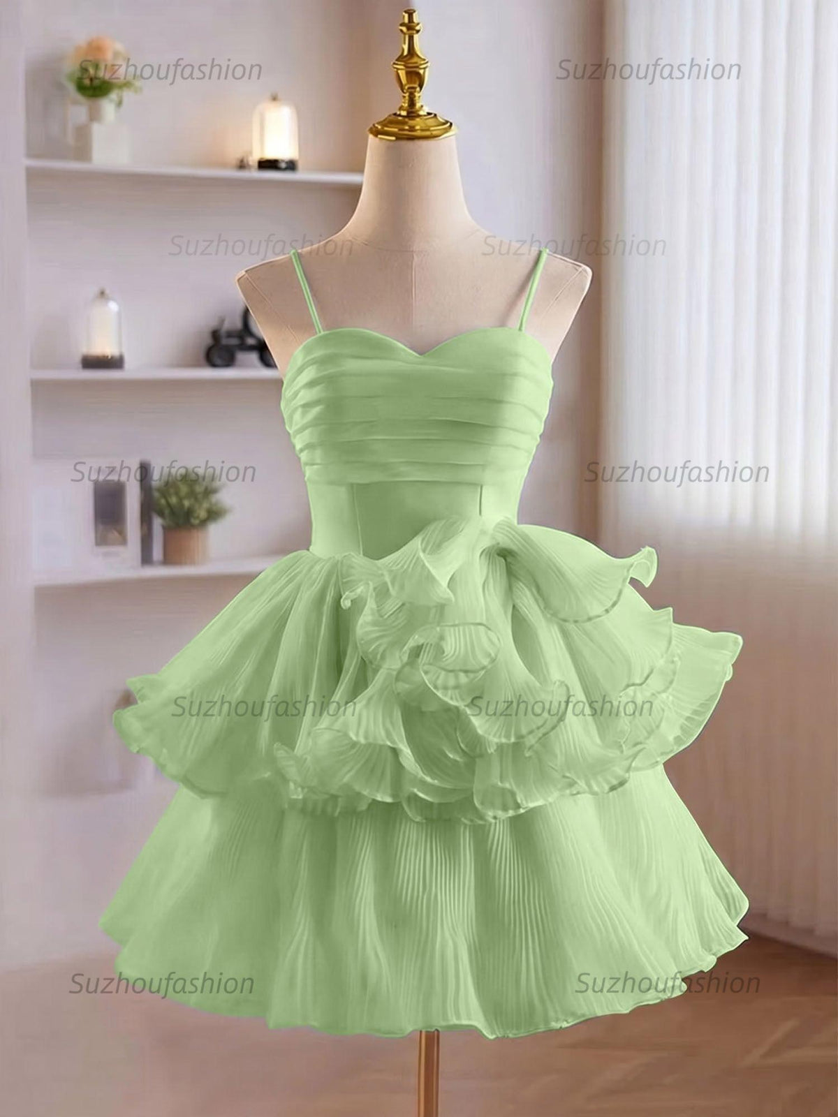 Suzhoufashion A-Line Ruffles Tiered Short Homecoming Dress