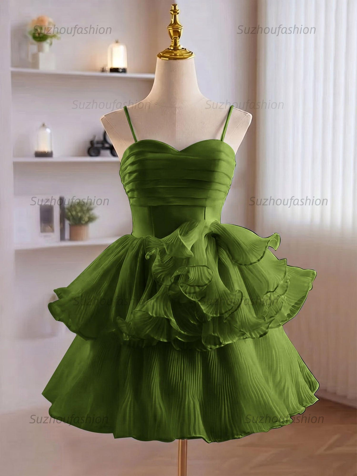 Suzhoufashion A-Line Ruffles Tiered Short Homecoming Dress