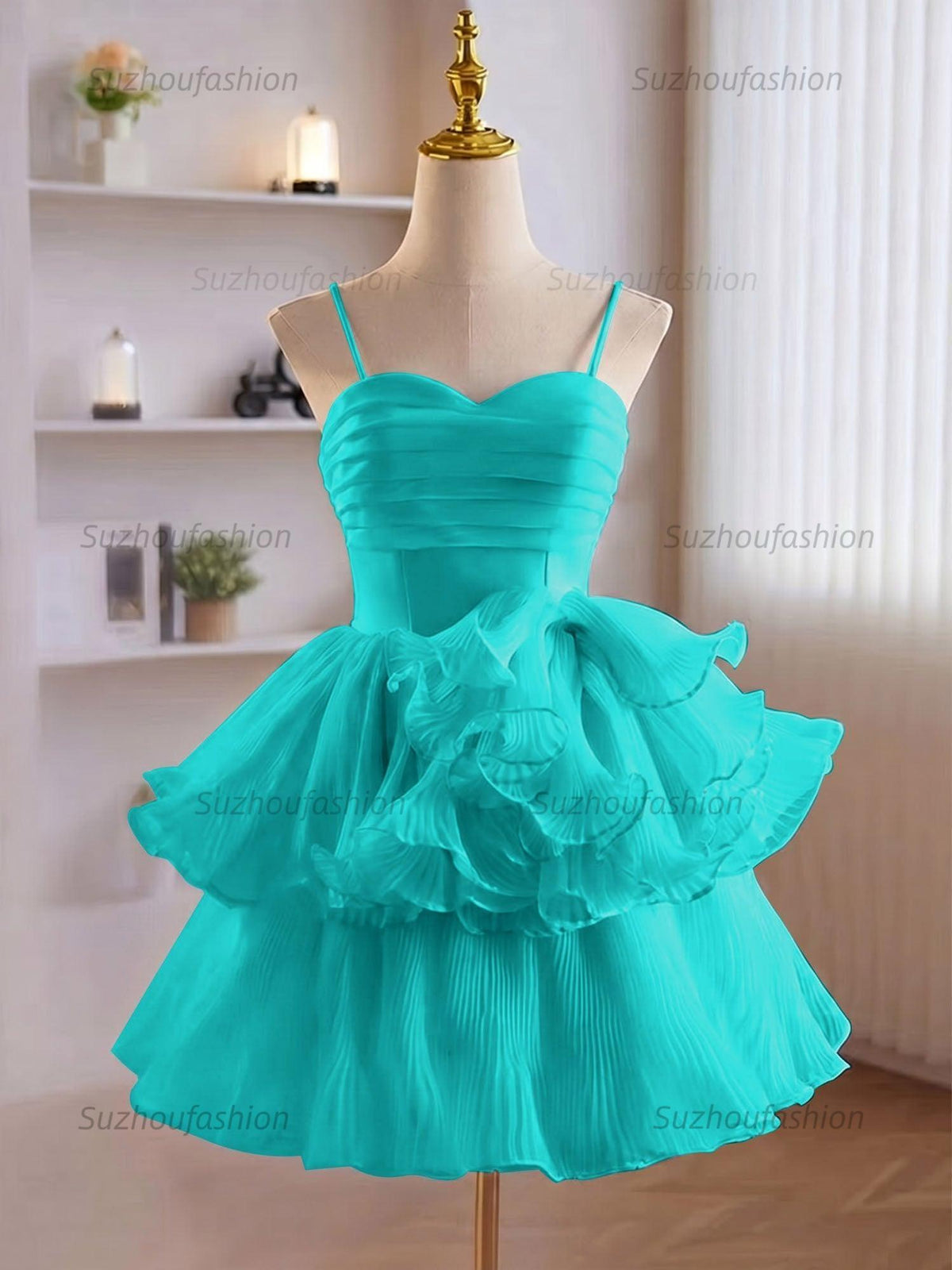 Suzhoufashion A-Line Ruffles Tiered Short Homecoming Dress