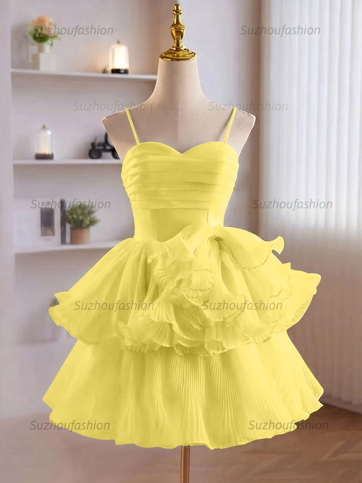 Suzhoufashion A-Line Ruffles Tiered Short Homecoming Dress