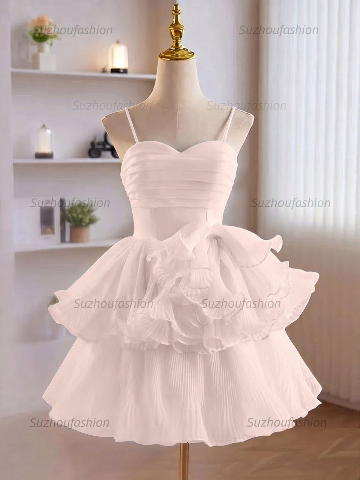 Suzhoufashion A-Line Ruffles Tiered Short Homecoming Dress