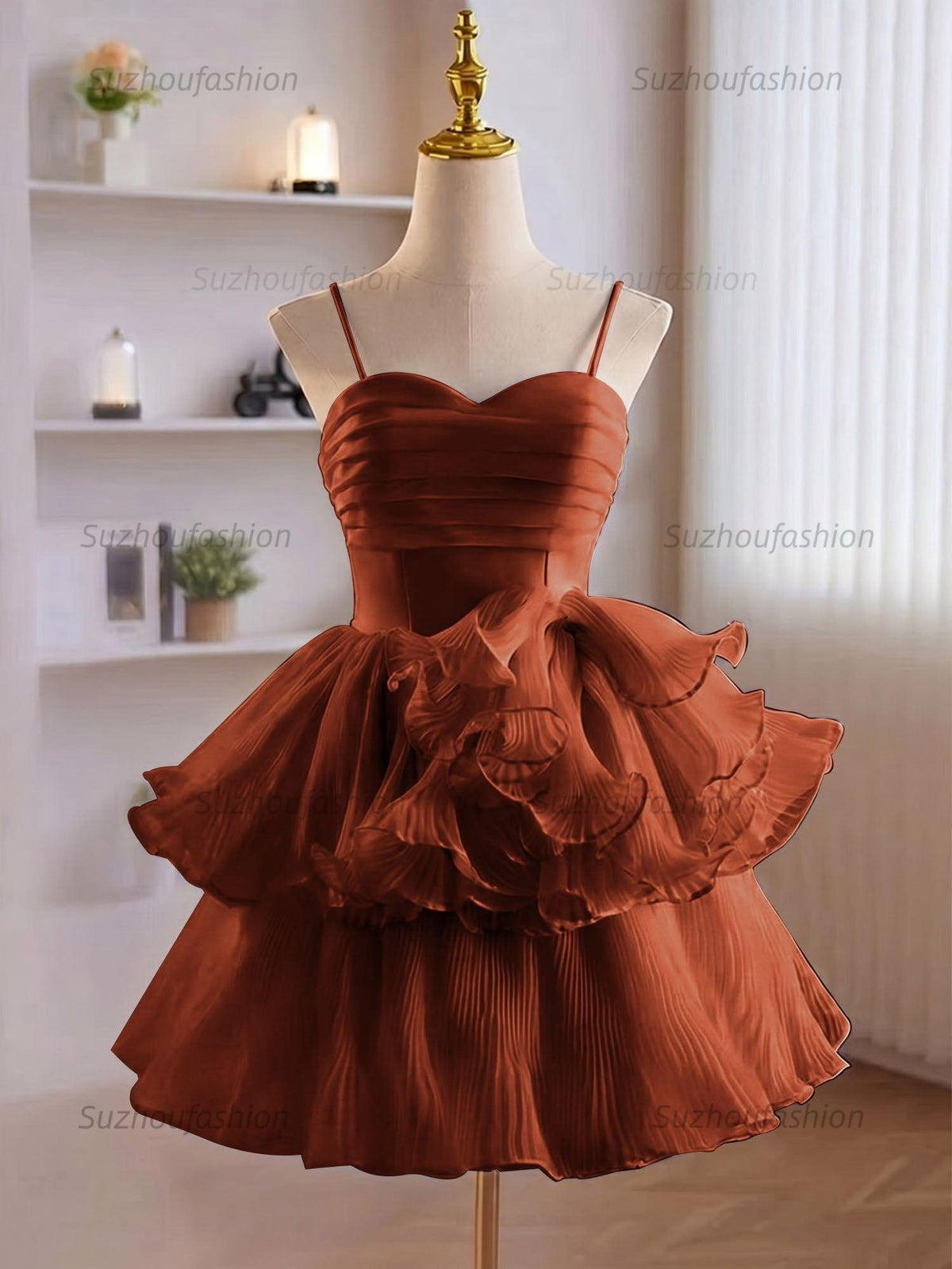 Suzhoufashion A-Line Ruffles Tiered Short Homecoming Dress