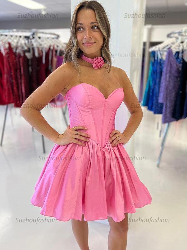 Suzhoufashion A Line Strapless Sweetheart Short Homecoming Dress