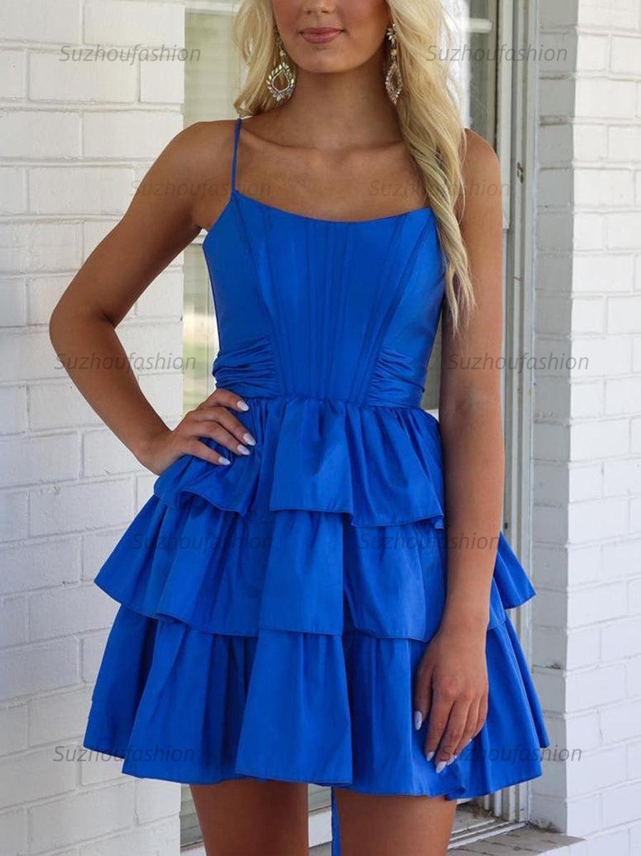 Suzhoufashion A Line Tiered Short Homecoming Dress with Bow