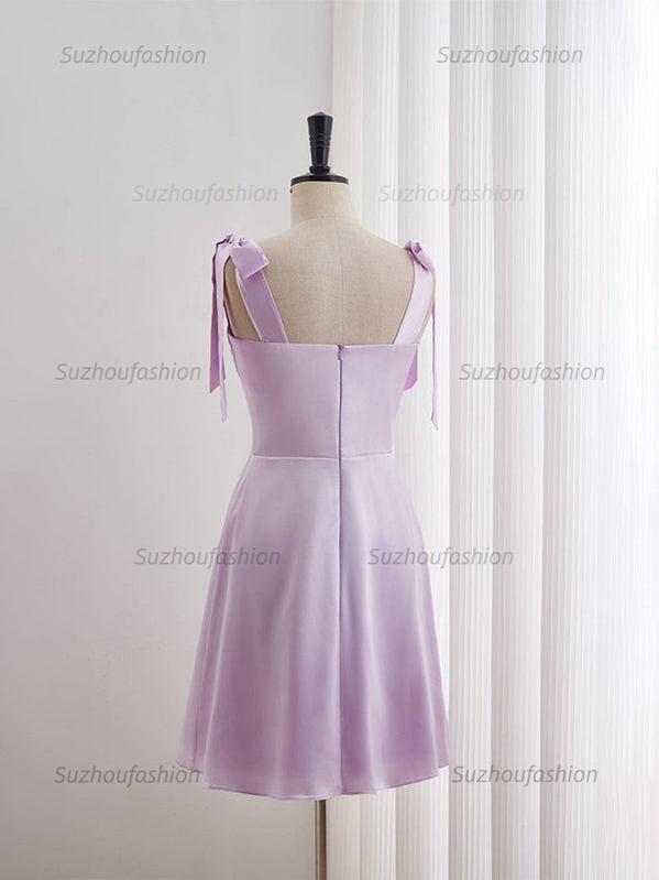 Suzhoufashion A-line Bow Tie Ruched Short Homecoming Dress
