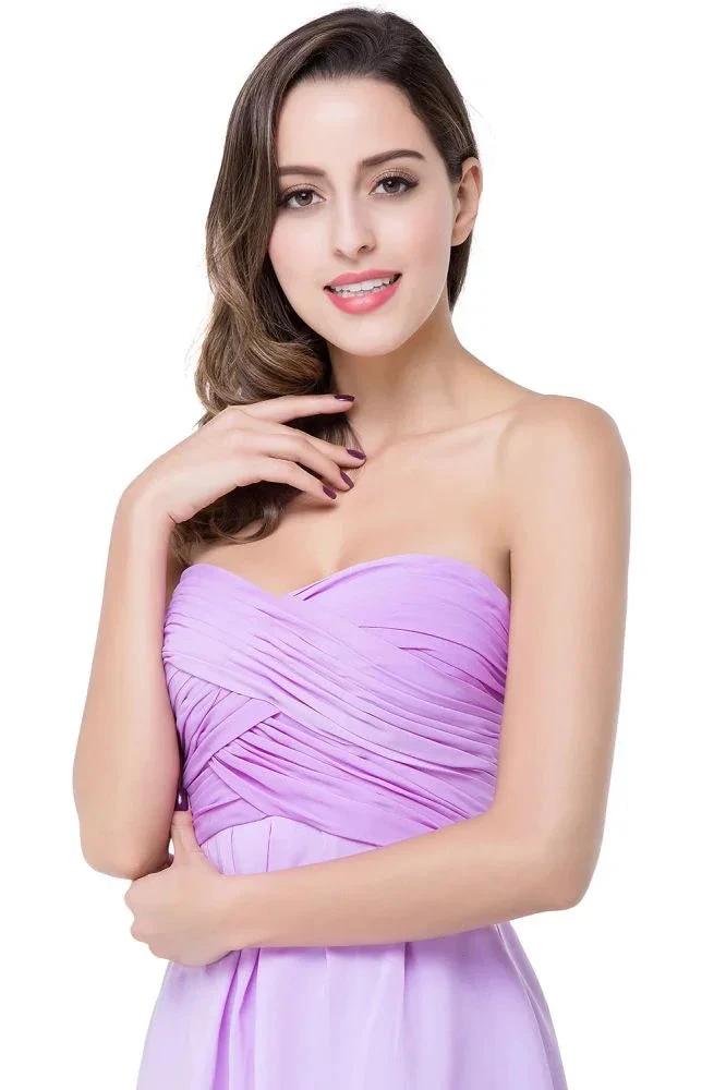 A-line Strapless Chiffon Bridesmaid Dress with Draped (ZD13067)