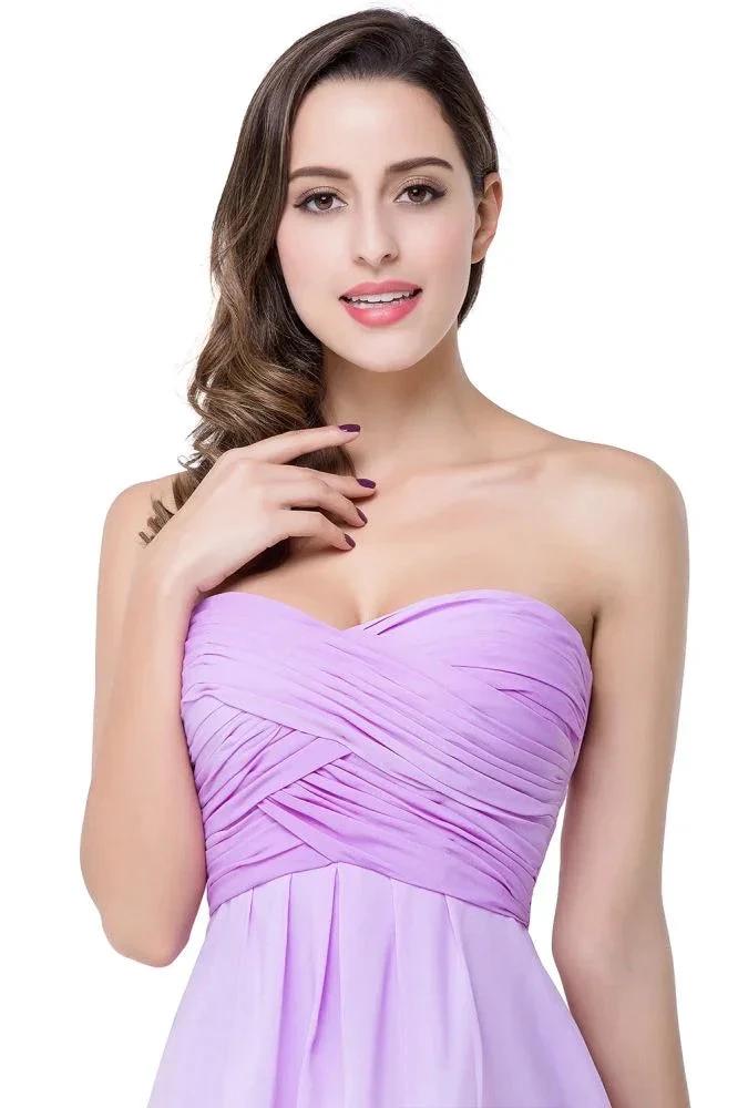 A-line Strapless Chiffon Bridesmaid Dress with Draped (ZD13067)