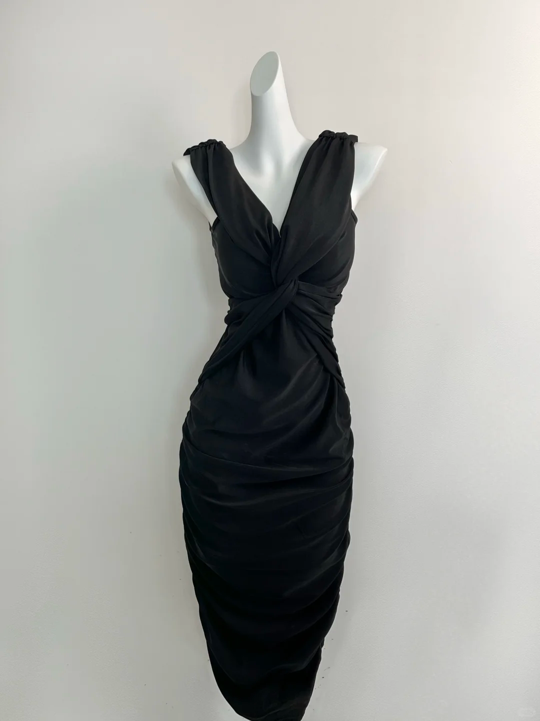 Sexy Black Sheath Pleated Party Dress Cocktail Dress
