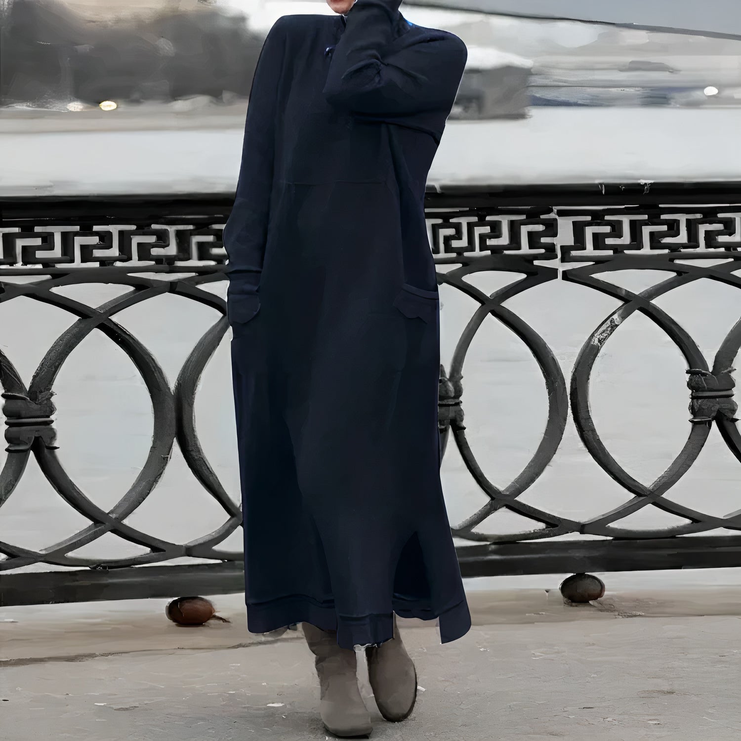 Zulema Elevated Warm and Casual Maxi Dress Premium Wardrobe Essential
