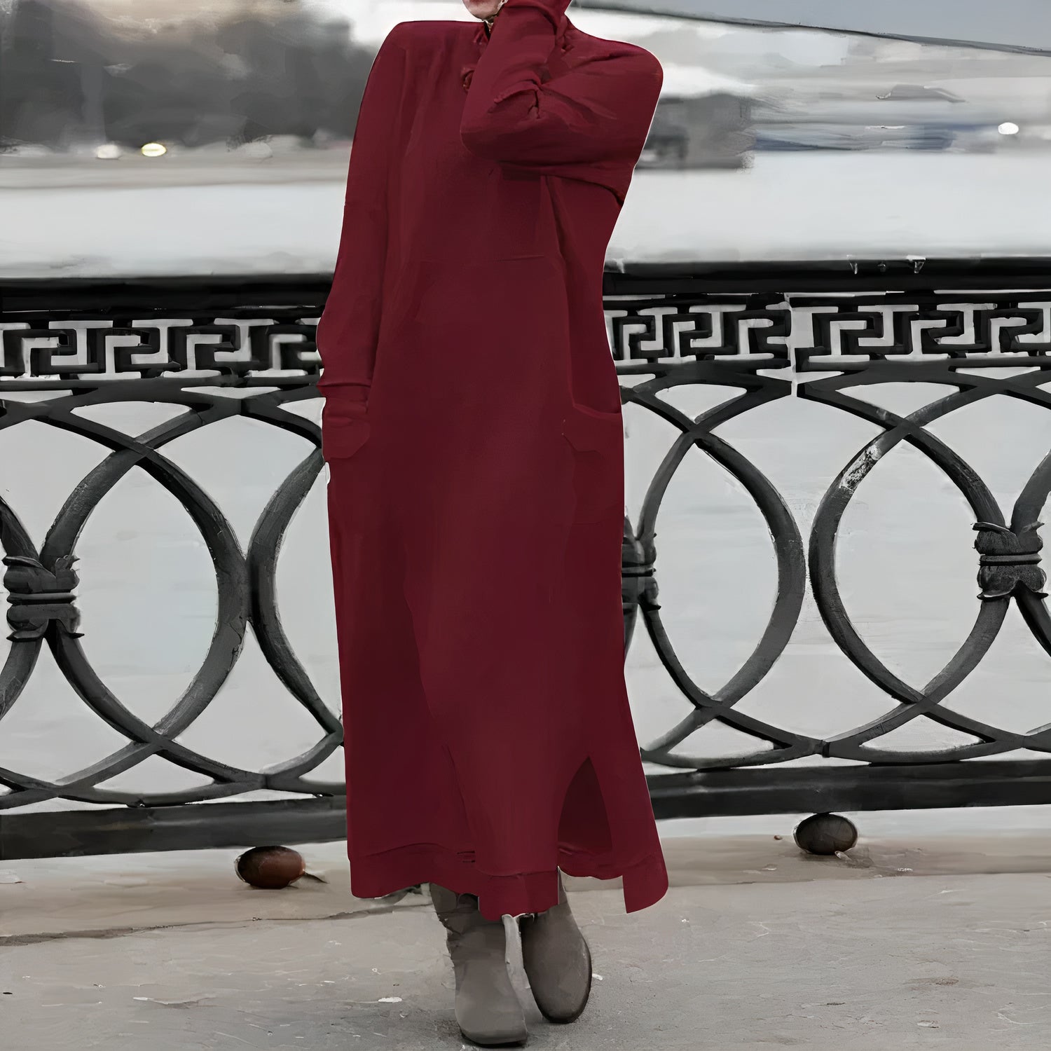 Zulema Elevated Warm and Casual Maxi Dress Premium Wardrobe Essential
