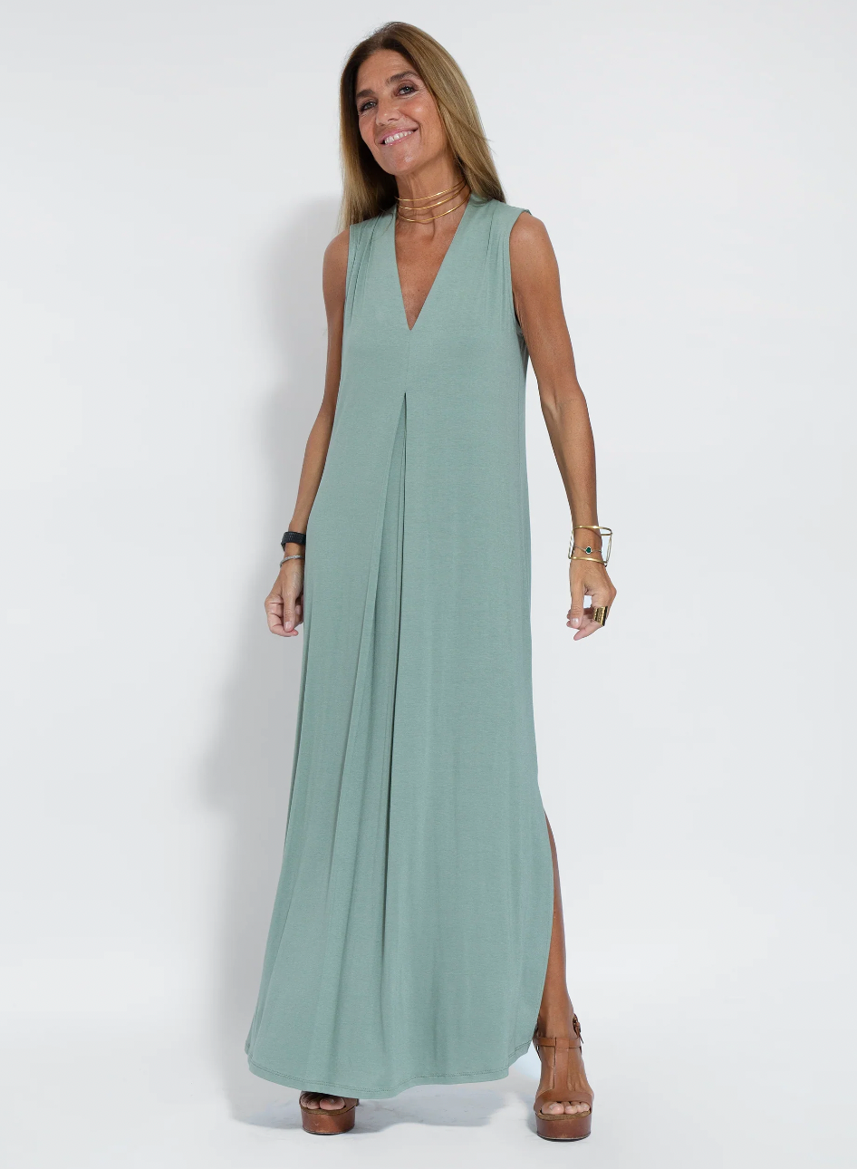 Paulette Aesthetic Long Dress with Vest Chic Silhouette Collection