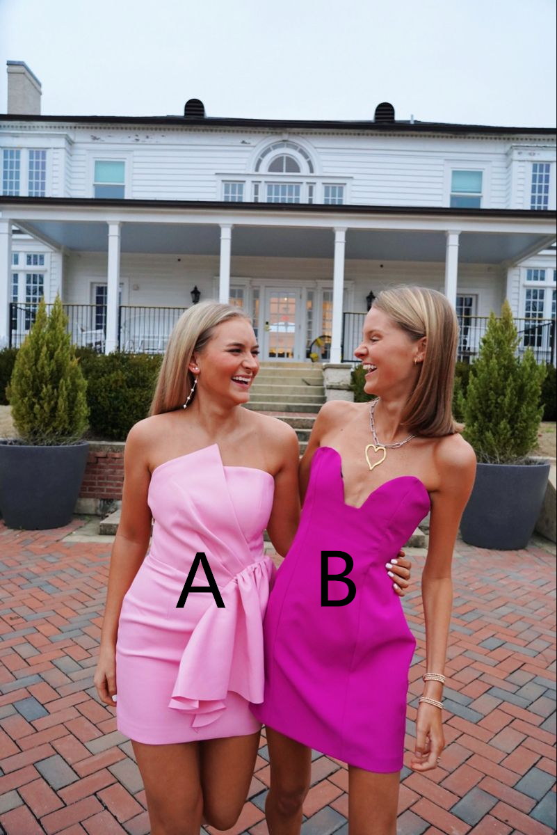 Cute Strapless Homecoming Dress Pink Homecoming Dress Y2498 - VelvetHem
