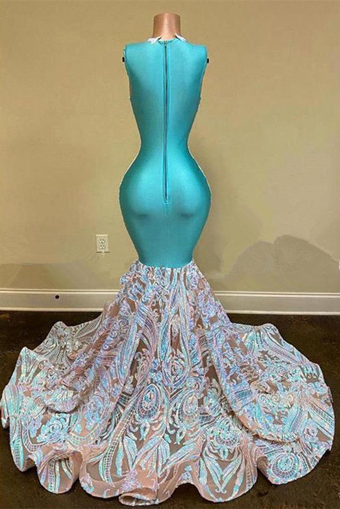 Amazing Sleeveless Mermaid Prom Dress Long Special Fabric Evening Gowns