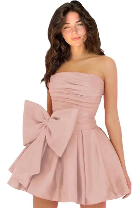 Amazing Sleeveless Pleats Short Homecoming Dresses with Bow