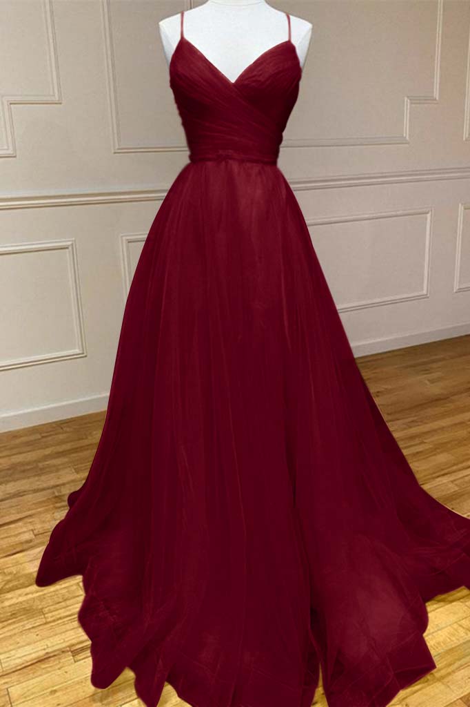 Amazing Yellow Prom Dress Spaghetti Strap Sleeveless V Neck Evening Formal Dress