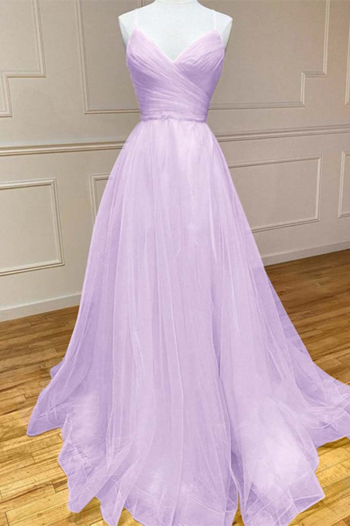 Amazing Yellow Prom Dress Spaghetti Strap Sleeveless V Neck Evening Formal Dress