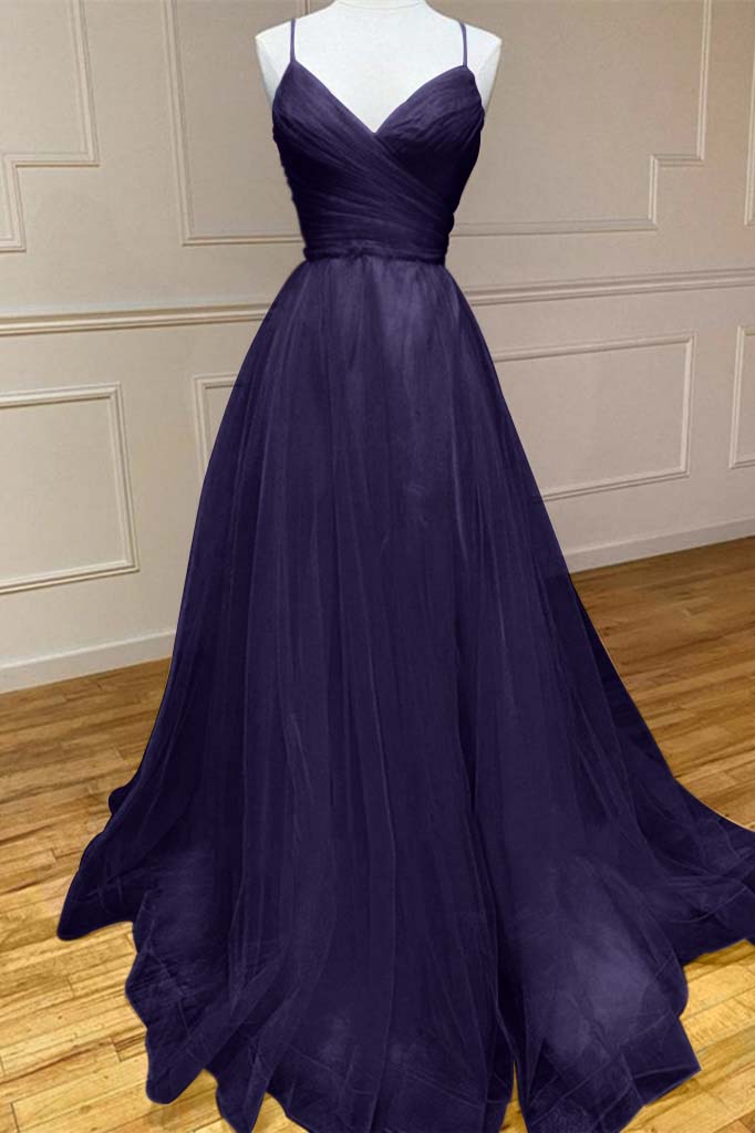 Amazing Yellow Prom Dress Spaghetti Strap Sleeveless V Neck Evening Formal Dress